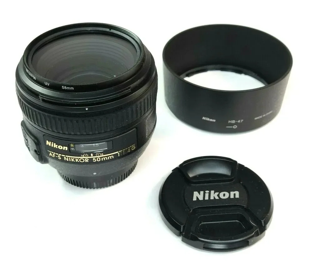 Nikon AF-S Nikkor 50mm 1.4G Prime Lens With Hood